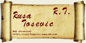 Rusa Tošević vizit kartica